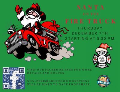 Santa on the Fire Truck