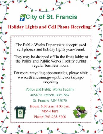 Cell Phone and Holiday Lights Drop-Off Flyer