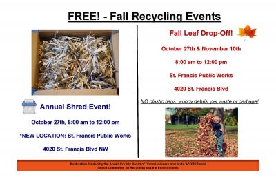 Free Paper Shredding & Leaf Drop-Off Event Post Card