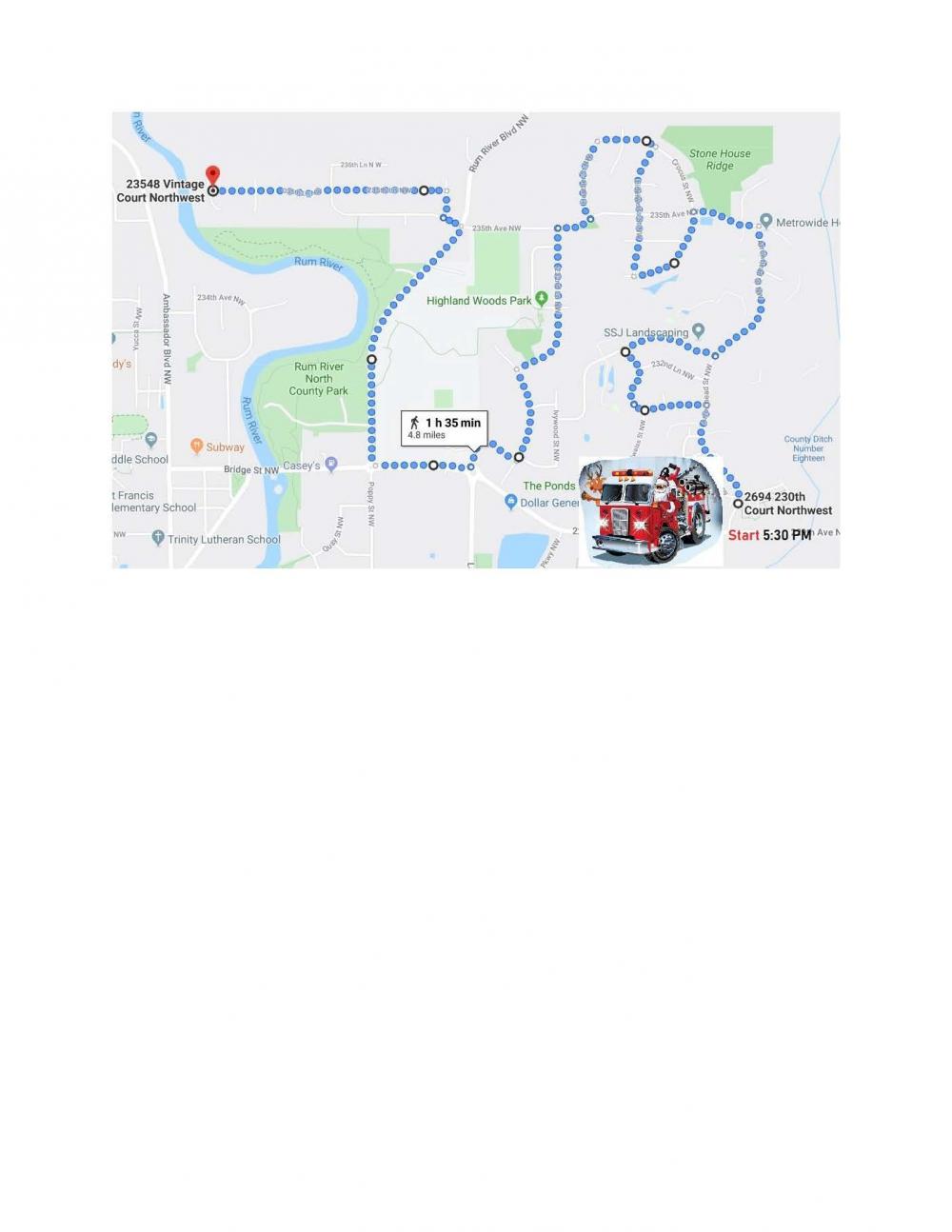 Santa on the Fire Truck St Francis Minnesota